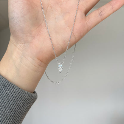 שרשרת מרקיזה בשיבוץ יהלומי מואסנייט