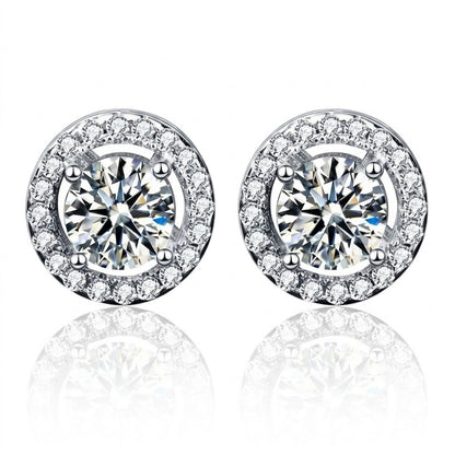 עגילי מוליאן בשיבוץ יהלומי מוסאנייט דגם SE1106