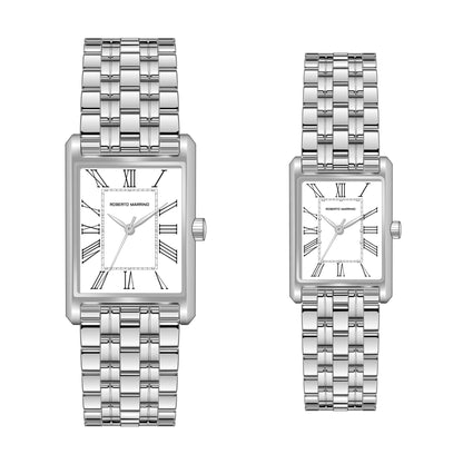 סט שעונים מלבני זוגי Roberto Marino RM2721 + RM1721