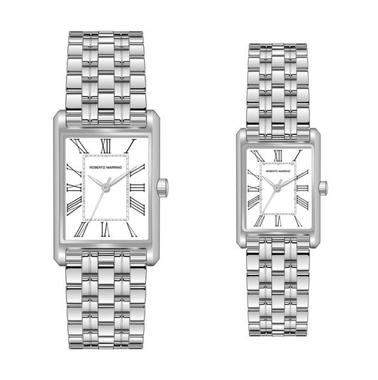 סט שעונים מלבני זוגי Roberto Marino RM2721 + RM1721