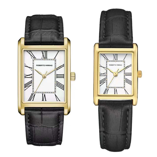 סט שעונים מלבני זוגי Roberto Marino RM2712 + RM1712